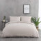MOHAP Parure de Lit 4 Pièces Housse de Couette 220x240cm + Drap Housse 140x190/200cm avec 2 taies d'oreillers 65x65cm Beige pour 2 Personnes Parure 120 Fils/cm² en Microfibre