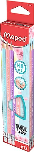 Graphitstift Pastel mit Radiergummi HB 12 Stück MAPED 851730