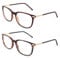 CGID Fake Glasses Men Women,High Fashion Metal Temple Horn Rimmed Clear Lens Glasses Frame,Full UV400 Protection CN79,2 Pack