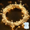 ANSIO Battery Fairy Lights Battery Operated 100 LED Indoor Outdoor Christmas Lights Bedroom with 8 Functions 10m/33ft Ideal for Christmas Tree, Party, Wedding Decoration-Warm White Clear Cable