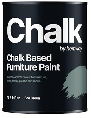 Hemway - Chalk Based Furniture Paint - Sea Green 1 L | Chalky Matt Shabby Chic Finish for Interior & Exterior Home Decor | Quick Dry & All-in-one