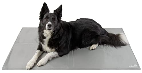 ZOLLNER Kühlmatte für große Hunde, ca. 75x120 cm, selbstkühlend, hellgrau