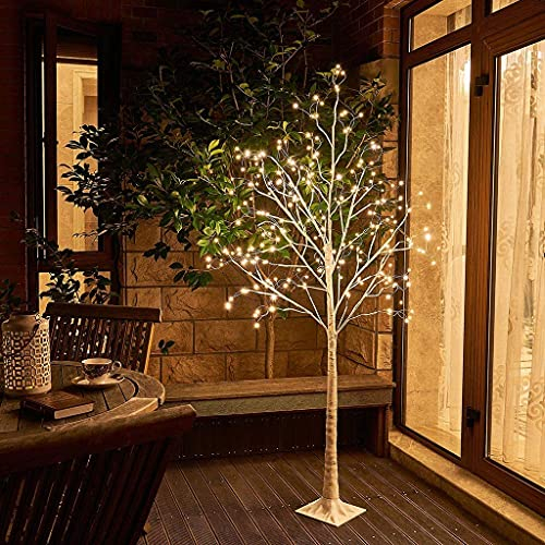 DELICHTER LED decorazione dell'albero, luci dell'albero di betulla con elettricità 9 modalità, decorazione di Pasqua per la casa, stanza, festa, interno ed esterno (1.8M, 288 Luci a LED)