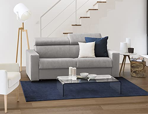 Talamo Italia - 2-Sitzer Schlafsofa Agostina, Wohnzimmersofa mit drehbarer Öffnung, verstellbare Kopfstützen und schmale Armlehnen, 100 % Made in Italy, 160 x 95 x 85 cm, Grau