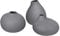 blomus -Nona- 3er Set Porzellan Vase, 3 Formen, Blumenvase, Dekovase, Tischvase, Farbe Pewter, Material Porzellan (66223)