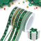Weihnachten Geschenkband Breit, Grün Schleifenband Satinband Dekoband Weihnachtsbänder zum Basteln, Ripsband Weihnachtsband mit Draht 10mm Stoffband für Geschenke Kranz Weihnachtsbaum Weihnachtsdeko