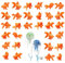 Cayway 30 PCS Künstliche Fische für Aquarien Qualle Dekoration für Aquarien Plastik Schwimmende Fische für Aquarien Aquarium Wasserpflanzen für Fisch Tank Ornament Dekoration