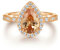 Gualiy Damen Ringe Silber 925 Mit Stein, Ring Rosegold Mit Stein 925 Sterling Silber Wassertropfenlets Damenringe, Roségold-Hauptring, Größe 49 (15.6)
