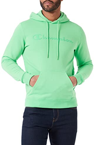 Champion Legacy American Classics Heavy Powerblend Terry Logo Sudadera con capucha, Verde Claro, S, Hombre