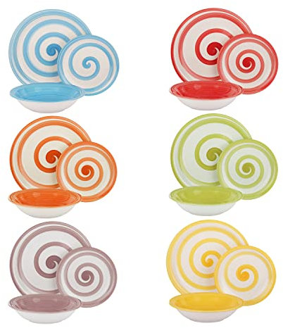 Teller Hypno mehrfarbig, 18 Stück