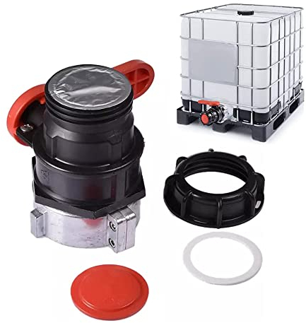 WETARENDA IBC Adapter Kugelhahn Kunststoff IBC Container Auslaufhahn Ablasshahn 75mm IBC Tank Absperrhahn DN50 IBC Klappenhahn Kugelauslaufhahn für Wassertank Regentonne Kanister Wasserspeichertank