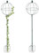 Relaxdays Rankhilfe, 2er Set, HxD: 170x40 cm, Ranksäule für Kletterpflanzen, Metall, freistehender Rosenturm, dunkelgrün