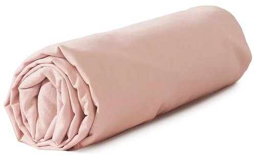 Drap Housse 140x190 cm Coton lavé Lino Rose Nude