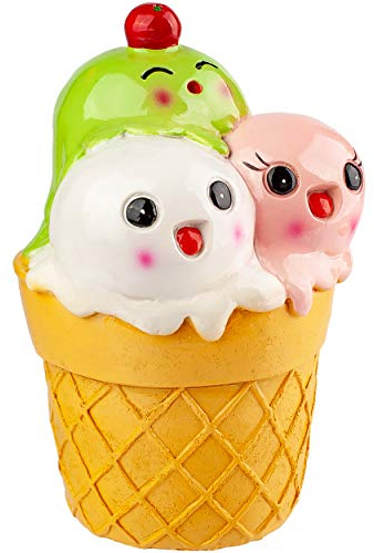 alles-meine.de GmbH XL große - Spardose -EIS/Eisbecher - 13 cm - mit Verschluß - stabile Sparbüchse - aus Kunstharz/Polystone - für Kinder & Erwachsene/Sparschwein/lustig..