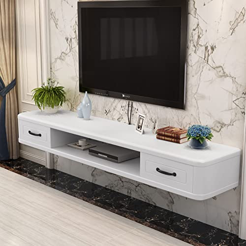 KOWJIFH Wall mounted TV cabinet Floating shelf Wall shelf Decorative shelf Router Set-top box CDs DVD DVD players Photo frames Storage shelf TV Stands TV multimedia consoles with drawer TV unit
