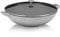 kela Gusseisen Wok mit Glasdeckel 36 cm CALIDO, Wokpfanne Induktion, Wokpfanne mit Deckel, emailliert, grau