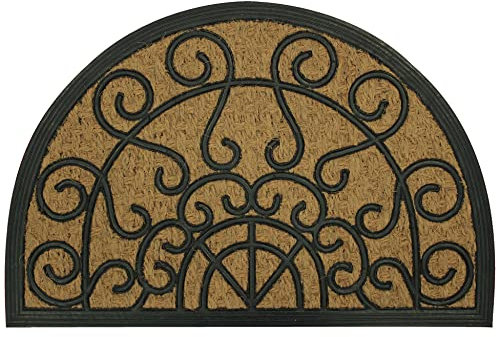 Douceur d'Intérieur, Paillasson Demi-Lune (40 x 60 cm) Marquis, Coco et Caoutchouc