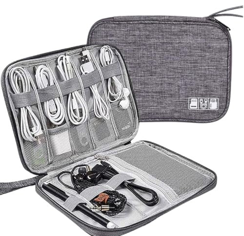 Electronic Cable & Accessories Case Organizer Bag (Grey)