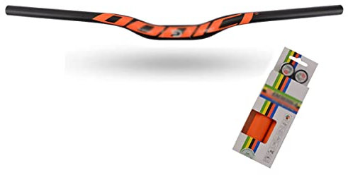 TISORT MTB Lenker Fahrradlenker Riser Bar Fahrrad MTB Lenker Fahrrad Lenker 690/720/740mm Carbon Fahrradlenker(Orange,31.8 * 740mm)