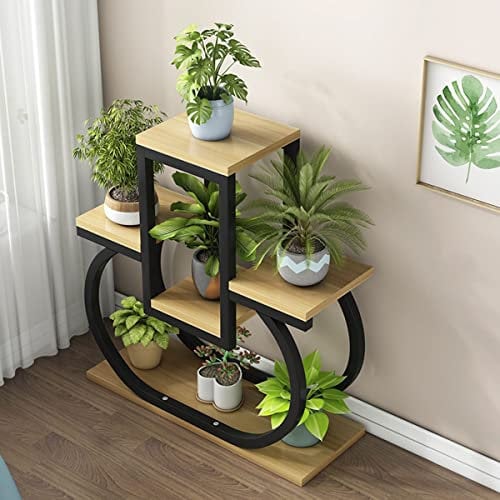 Metall Pflanzenständer Blumenständer,Blumentreppe Pflanzenregal drinnen und draußen, Blumenregal for Wohnzimmer, Ecke, Balkon, Büro, Rasen (Color : 6)