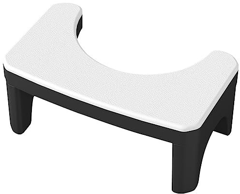 Sewroro Toiletten Fußhocker Toilettenhocker Tritthocker Badezimmer Plastikhocker Sitzhocker für Gesunde Darmflora gegen Hämorrhoiden Verstopfung Blähungen Reizdarm Blähbauch Weiß