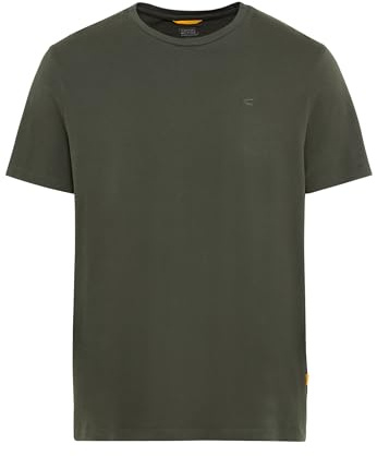 camel active Herren T-Shirt mit Rundhalsausschnitt | Basic kurzarm Shirt aus Organic Cotton mit Rippkragen - pflegeleicht