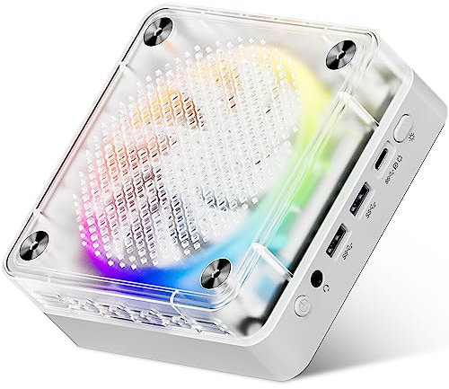 AOOSTAR Mini PC da gioco, Ryzen 7 7735HS (fino a 4,75 GHz), Radeon 680M Mini Computer W-11 Pro 32 GB DDR5 RAM 1T NVMe PCIE 4.0 SSD, Mini PC Supporto Wi-Fi 6/BT 5.2/USB 4.0/2.5G LAN/8K/RGB Light