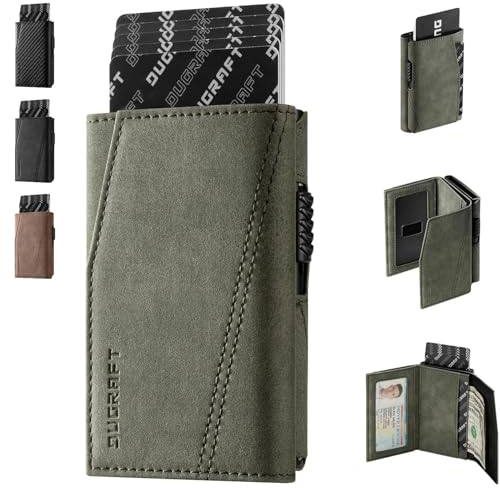 DUGRAFT Card Holder Wallet with ID Window, Card Wallet RFID Blocking Mens Wallets, Card Cases & Money Organisers, Holds 9+ Cards