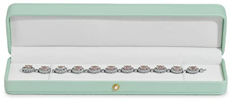 Papten Velvet Interior Gift Box for Chain Mint-green PU Leather Jewelry Necklace Bracelet Long Chain Storage Box