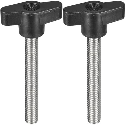 QUARKZMAN 2 Pcs Tornillo de Sujeción con Mango, M8 x 60mm de Acero Inoxidable 304 en Forma de T Tornillos de Pulgar con Mango para Reemplazo Rápido de Perilla de Apriete Manual