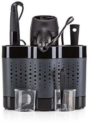 Minky Styling Dock - Silicone Mat Hair Tool Storage, Multipurpose Hair Dryer Holder, Bathroom Organiser Storage, Heat Resistant, Portable, Cable Management, Choice of Colours (Grey)