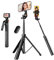 Lusweimi 160 cm Selfie Stick Stativ, 360° Drehbar 4 in 1 Selfie Stick mit Abnehmbarer Fernbedienung,Handy Stativ Kompatibel mit iPhone/Android/Gopro für Selfie/Video/Live Streaming/Vlogging (orange)