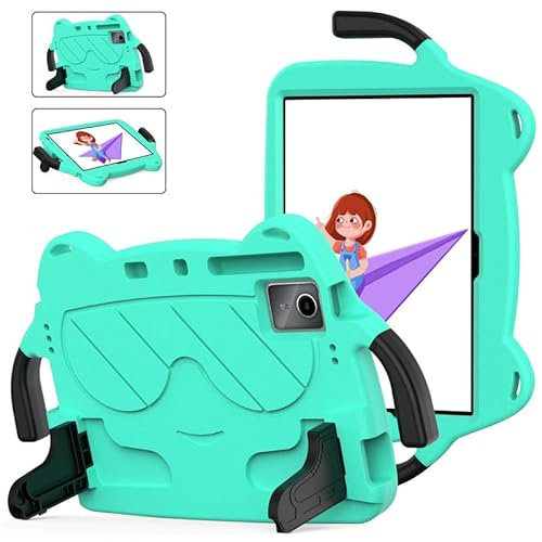 Nikaque Funda para tablet Lenovo Xiaoxin Pad (2024)/M11 (2024)/Tab P11 J606F/P11Plus TB-J607F de 11 pulgadas apta para niños, duradera y ligera EVA a prueba de golpes, funda protectora con asa, verde