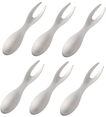 Cabilock 6 Piezas tenedor de frutas cubiertos para niños cuchara de cena para niños mini cucharas cuberteria cuter mostrada tenedor doméstico selecciones de frutas de moda alimento vajilla