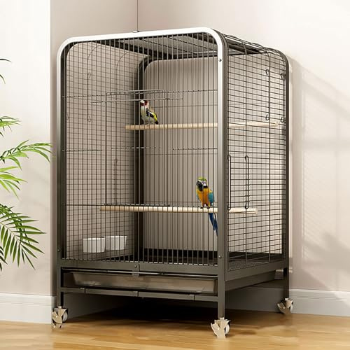 Flugkäfig für kleine Papageien DIY Indoor/Outdoor mit Rädern - Abnehmbares Tablett & Reise Vogelkäfig für Kanarienvögel, Nymphensittiche, Lovebird - Wellensittiche Finken Vogelkäfige