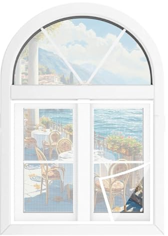 Insektenschutz Fliegenschutz – 110 x 160 cm Moskitonetz-Türrollo für Eingangsbereich und Terrasse – Weißes Insektenschutzgitter