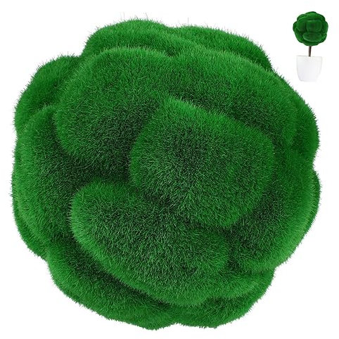 GOOHOCHY 1Stk Kunst mooskugel verzierung wohnraumdeko gartenhaus zubehör Kugelschmuck Mooskugeln dekorativ DIY Kranzkugelverzierung Kunstmoos Mooskugelverzierung kreatives Mooskugeldekor