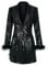 Damen Blazer Mit Glitzer Oversize Blazer Langer Damen Pailletten Sakko Jacke Elegant Anzugjacke Party Bühne Glänzend Festliche Longblazer Für Abendkleid Festlich Blazer