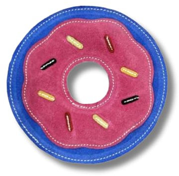 ChronoBalance Donut Nachhaltiges Hundespielzeug aus Leder und Jute mit Kokosfaser-Füllung – Elefant, Häschen, Hähnchen, EIS – Umweltfreundlich, Langlebig, Zahnpflege, Sichere Naturmaterialien