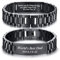 VNOX Armband Herren Gravur Geschenk : Personalisiertes Armband Schwarz Text für Papa Männer Ehemann Frau, Geschenk für ihn Armbänder mit Gravur, Edelstahl Gliederarmband Vatertag Geburtstag