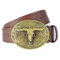 Faletony Herren-Western-Cowboy-Gürtel Western-Lederschnallengürtel mit-Longhorn-Bull-Floral-Graved-Gürtelschnalle Gürtel für Jeans, Hosen, Kleider