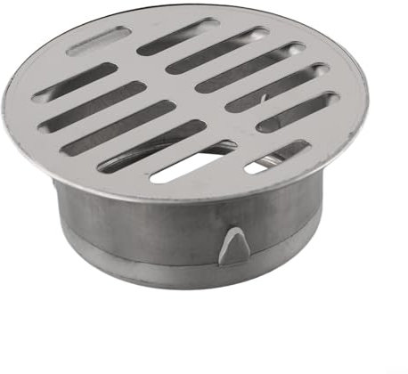 Yhenlovtt Edelstahl-Bodenablauf, Edelstahl-Duschablauf-Set, Duschablauf, Haarsieb, Outdoor-Dachbodenablauf, für den Außenbereich, Balkon, Boden, Garten (83 mm)