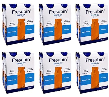 Fresubin Energy Drink - Multifrucht Hochkalorische Trinknahrung von Fresenius Kabi, 300 kcal pro Flasche, laktosearm, ohne Ballaststoffe ideal bei Mangelernährung (200 ml (24er Pack), Multifrucht)