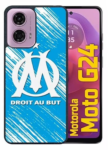 Générique Coque pour Motorola Moto g24 - Marseille Foot Om - Silicone - Noir
