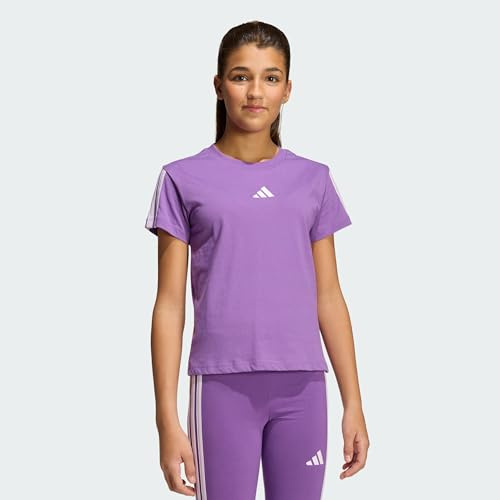 adidas Girl's Essentials T-Shirt, Active Purple/Ice Lavender, 9-10 Years