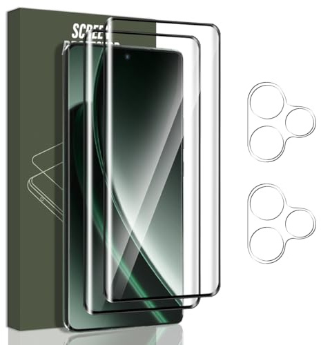 Jewloofa Protector de Pantalla y Protector de Lente de Cámara para Realme GT 6 5G/GT 6T 5G, Vidrio Templado 9H, 2 Piezas