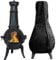 Muross Outdoor Chimenea Cover, Heavy Duty Waterproof Oxford Fabric Heater Cover, Windproof Chiminea Protector with Drawstring, Outdoor Garden Patio Heater Rain Protector 122x21x61cm