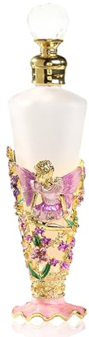 VolksRose Frasco de Perfume Vintage 25ml en Zinc y Vidrio - Frasco Regalo Ángel en Relieve con Diseño Cónico Elegante, Acabado Mate Antirayones y Punta Segura para Viaje u Ocasiones Especiales