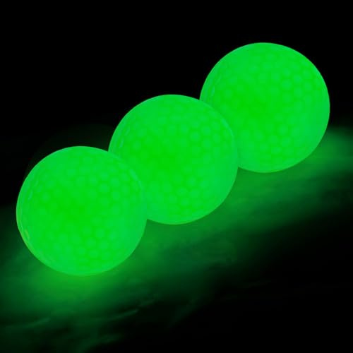 flintronic Leuchtende Golfbälle, Lustige Golfball für Nacht-Training, mit Golf Tees, Golfballmarker, Tasche, Golf Zubehör Golfgeschenk