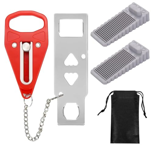 Portable Door Lock, Travel Door Lock for Hotel Rooms, Enhanced Security with Door Stopper and Storage Bag, Ideal for Solo Travelers, Students, and Safety-Conscious Households